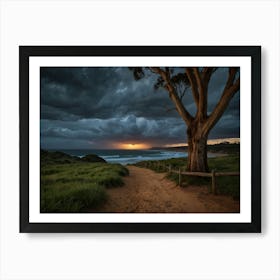 Stormy Day At The Beach 1 Art Print