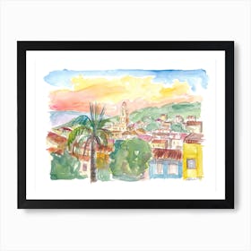 Trinidad Cuba Cityview With Caribbean Sunrise Art Print
