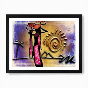 Tribal African Art Illustration In Painting Style 039 Art Print