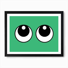 Making Eyes Up Grass Green Art Print