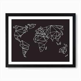 Geometrical World Black Art Print