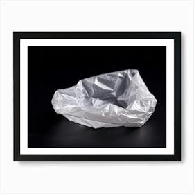 Paper Bag On Black Background Art Print