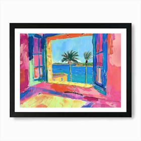 Menorca From The Window View Painting 2 Art Print