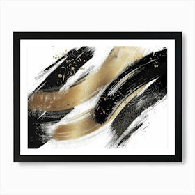 Abstract Gold And Black Painting 39 Art Print