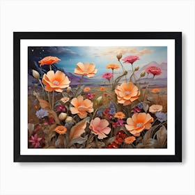 Luminous Flowers Field Art Print