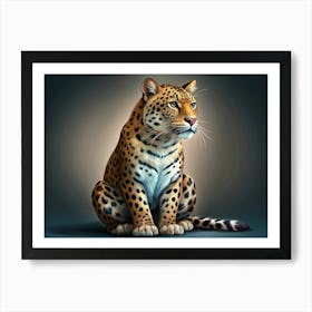 Majestic Leopard Sitting With A Focused Gaze Art Print