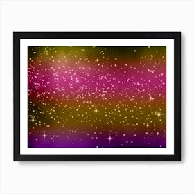 Yellow,Pink,Orange,Purple Shining Star Background Art Print