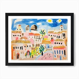 Vicenza Italy Cute Watercolour Illustration 3 Art Print