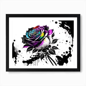 Rainbow Rose Art Print