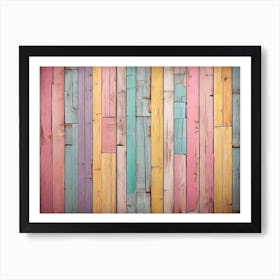 Colorful Wood Planks 3 Art Print