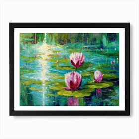 Lily in the pond Art Print