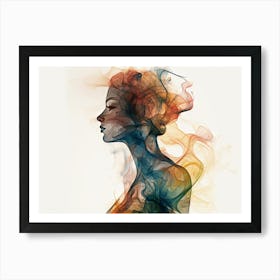 Woman In Smoke 1 Art Print