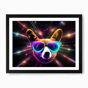 Corgi In Sunglasses 15 Art Print