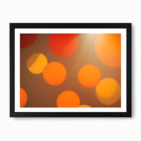 Abstract Image Of Blurry Orange Circles Against A Brown Background Art Print