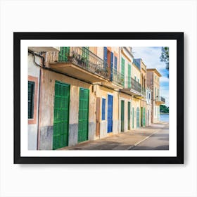 Street Scene With Colorful Shutters Art Print