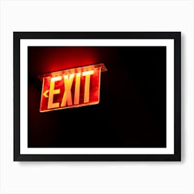 Exit Here, In Neon Art Print