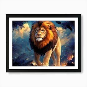 Lion In The Forest 1 Art Print