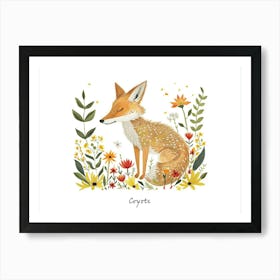 Little Floral Coyote 3 Poster Art Print