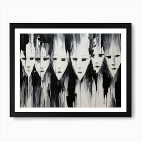 Spectrum Of Emotions Abstract Black And White 1 Art Print