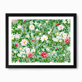 An Enchanting Illustration Of A Season Blooming In Spring Where The Botanical Garden Teems With Dec (5) Art Print