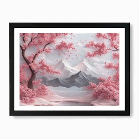 Sakura Trees Art Print