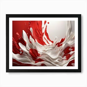 Red And White Splash Art Print