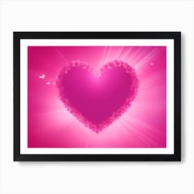 A Glowing Pink Heart Vibrant Horizontal Composition 62 Art Print