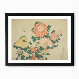 Chrysanthemums And Bees, Katsushika Hokusai Art Print