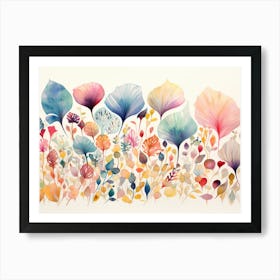 Watercolor Of Flowers Art Print