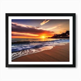 Sunset On The Beach 936 Art Print