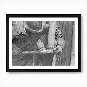 Untitled Photo, Possibly Related To Tightening The Nipple On The End Of Drill Pipe Oil Field, Kilgore, Texas, This Part O Art Print