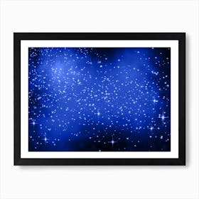 Royal Blue Shining Star Background Art Print