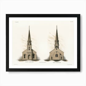 Two Church Steeples Art Print