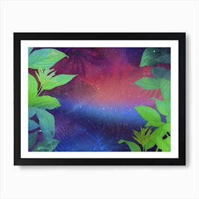 Tropical Space Neon Synthwave Jungle #8 Art Print
