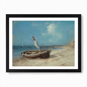 Boat near the shore Art Print