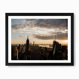 Sunset In New York City Art Print