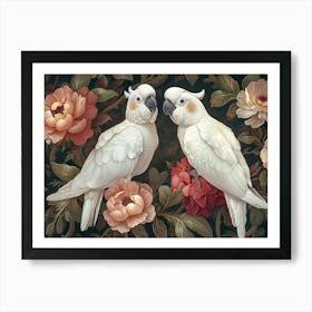 Floral Animal Illustration Cockatoo 3 Art Print