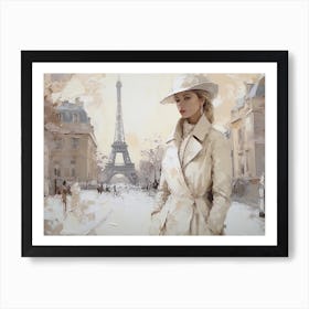 Woman In A White Hat Art Print