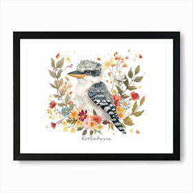 Little Floral Kookaburra 2 Poster Art Print