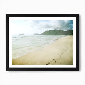 Footprints On The Beach Art Print