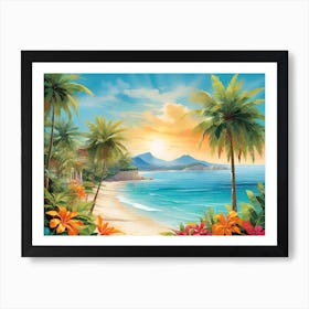 Tropical Beach Vacation Art Print