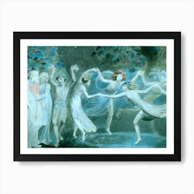 Oberon, Titania and Puck with Fairies Dancing c.1786, William Blake in HD Remastered Art Print