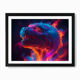 Wolf In Flames Art Print