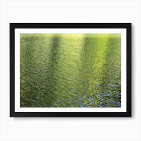 Golden-green reflection at the lake Art Print