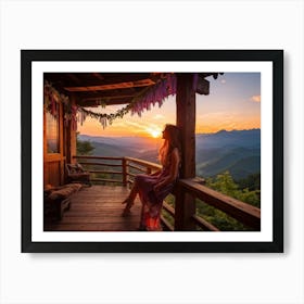 Sunrise In The Mountains 13 Art Print