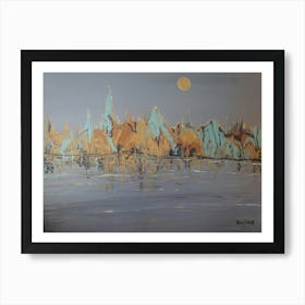 Moonlight Over The Water Art Print