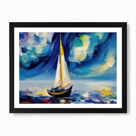 Moonlight Sail (Neo) Art Print