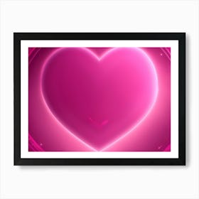 A Glowing Pink Heart Vibrant Horizontal Composition 58 Art Print