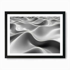 Abstract Image Of A Smooth, Undulating, White Surface Resembling Waves Or A Liquid Art Print