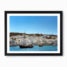 Mykonos From The Water Art Print